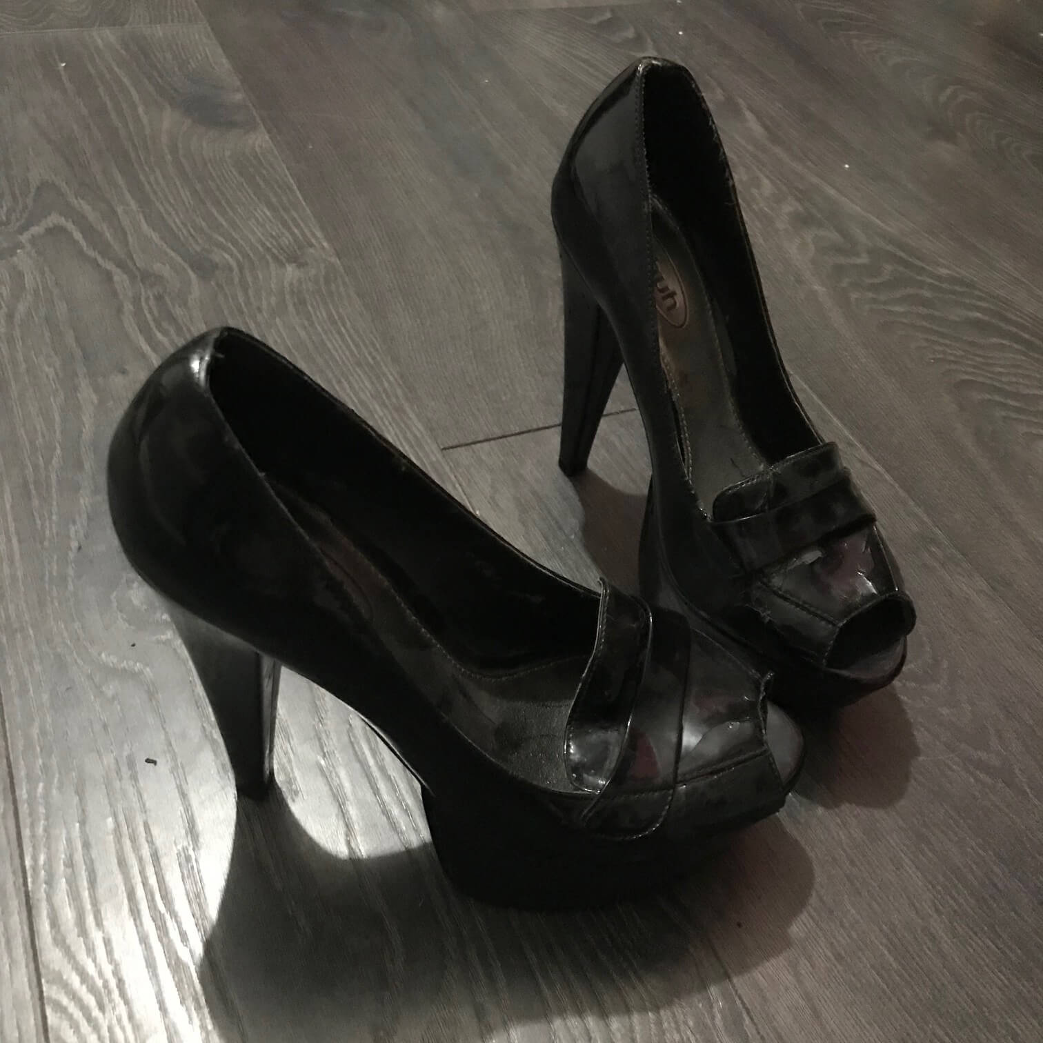 Black platform shoes (open toe) Black platform shoes (open toe)
