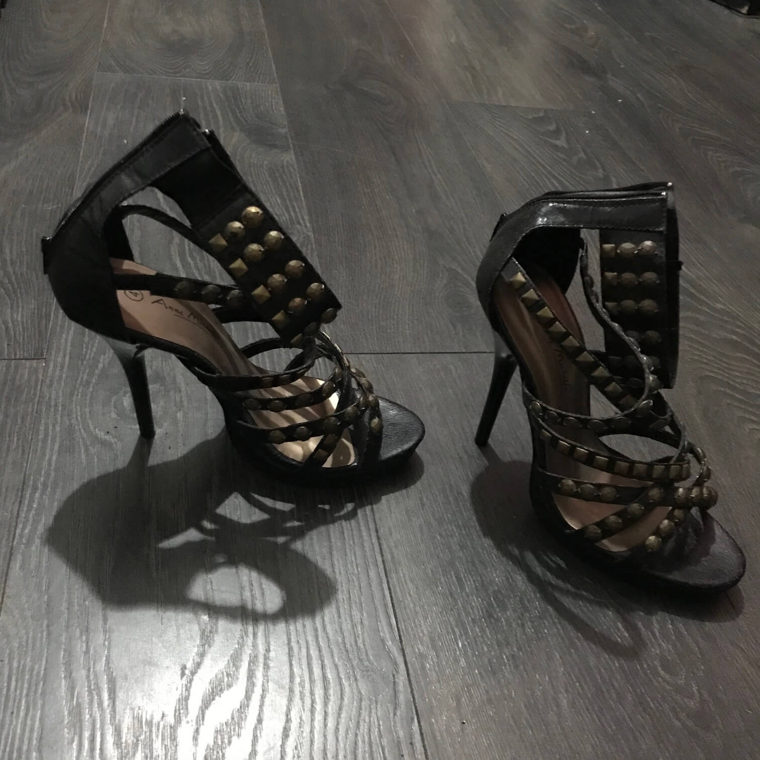 Black and gold stud sandals Black and gold stud sandals