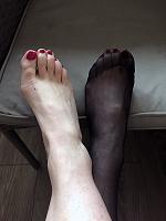 Miss Jessica Wood feet bare stocking