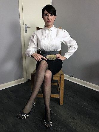 Governess Miss Jessica wood with hairbrush