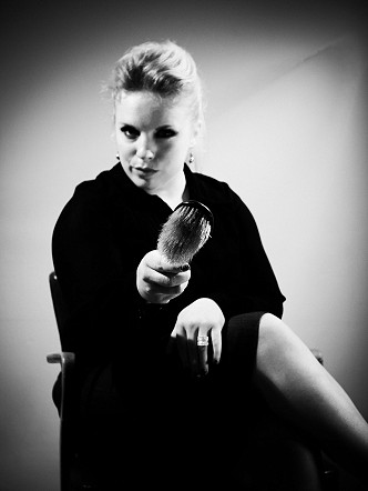 Miss Hunter with her hairbrush